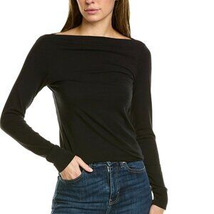 Standard James Perse Estilo Sz 1 Black Ribbed Top Boatneck Neck Made in USA